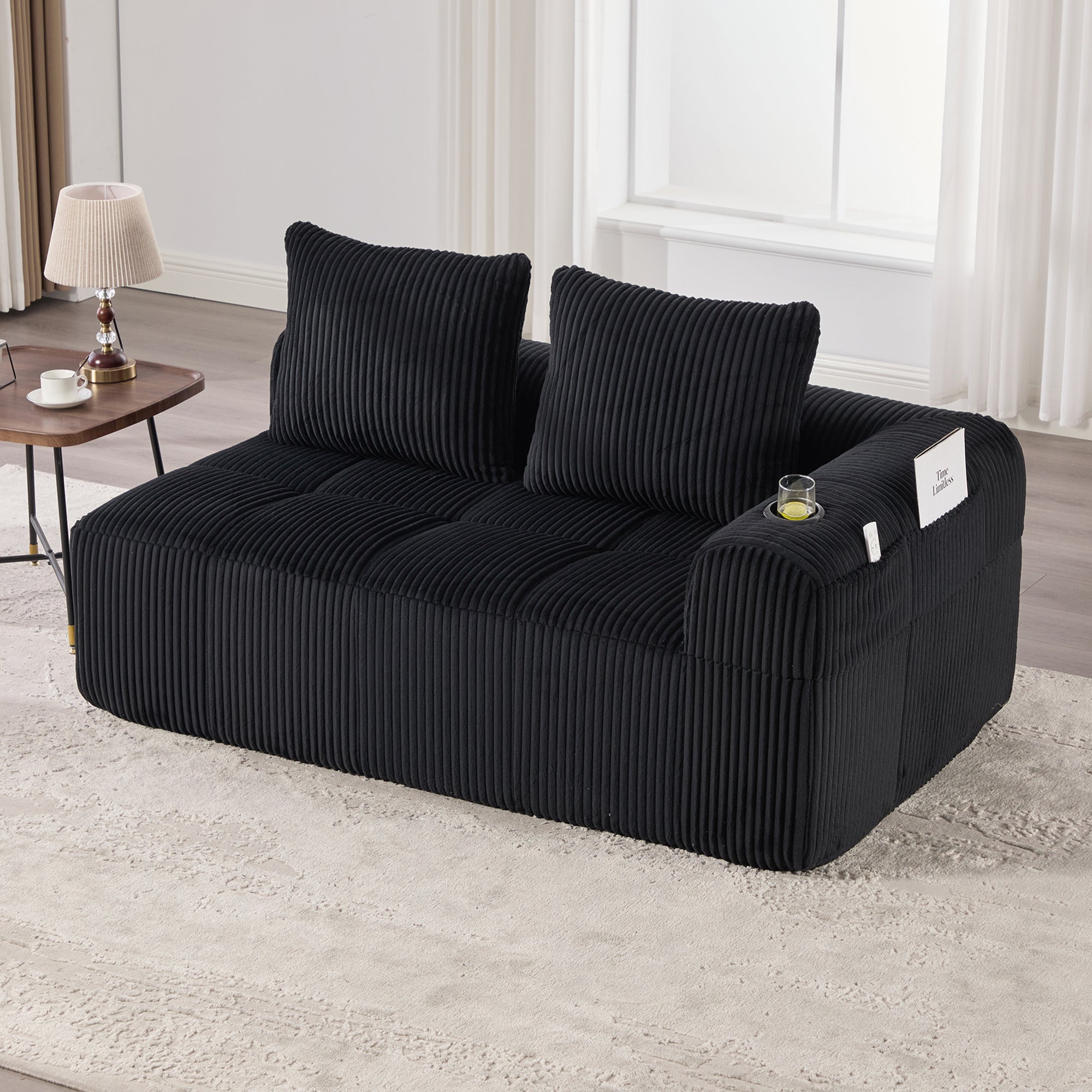 Sofa 158 x 93 x 61 cm, tkanina, do salonu, do codziennego użytkowania, funkcjonalny element wyposażenia