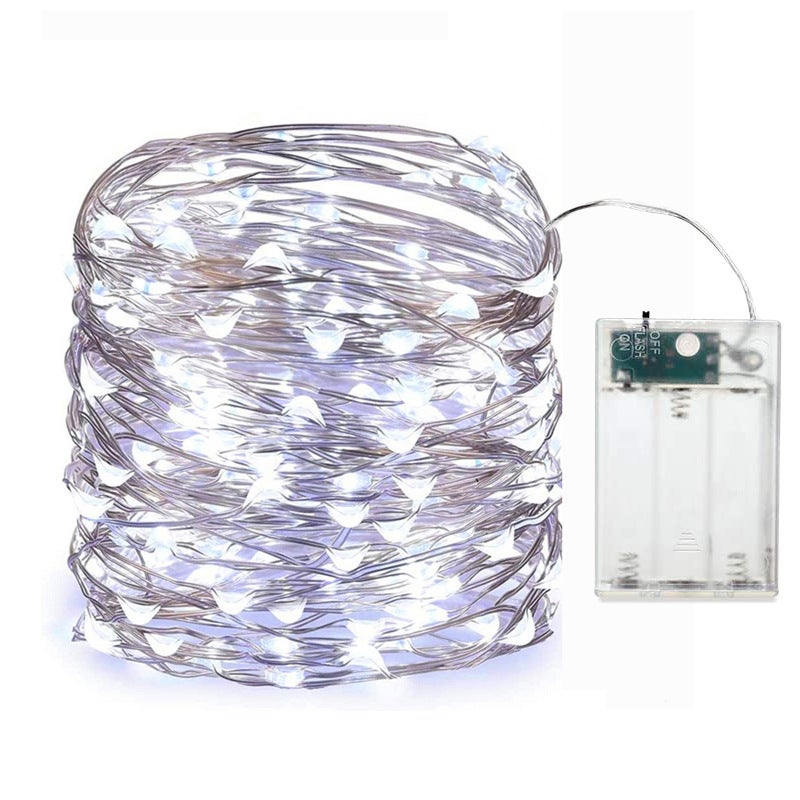 x LED Lampki na baterie mini łańcuch LED dekoracyjne oświetlenie wewnętrzne i zewnętrzne do sypialni na Boże Narodzenie wesele imprezę biały chłodny