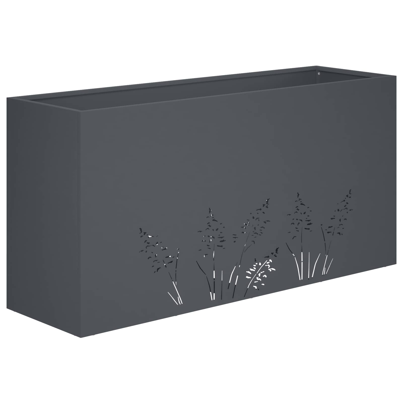 Donica Ogrodowa Stalowa 100x20x49 cm Antracytowa na Taras na Balkon