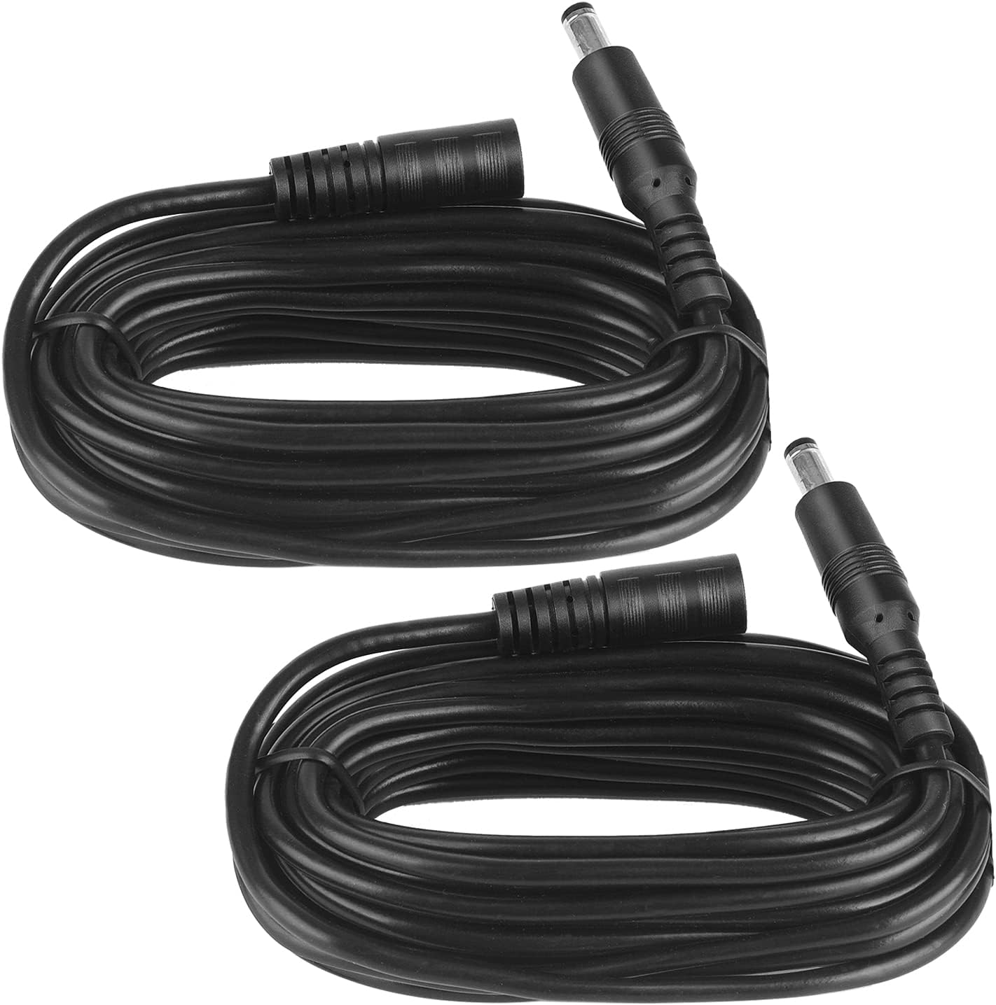 Zestaw 2 przedłużaczy zasilających DC o długości 5 m – wtyczka 5,5 mm x 2,1 mm – męski na żeński – DC 5 V, 6 V, 9 V, 12 V, 24 V – do kamer