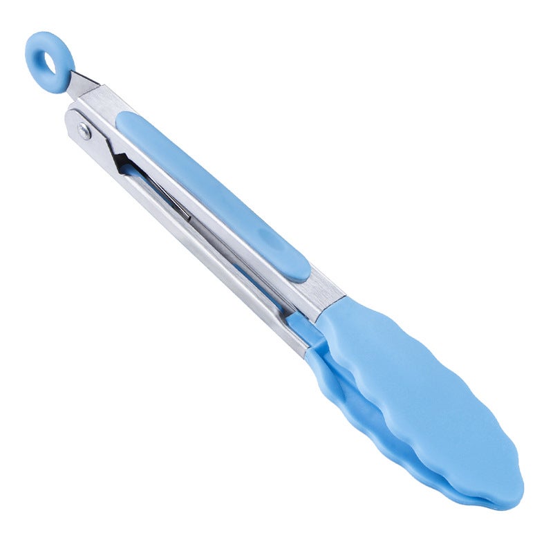 Zestaw 17,8 cm (7 cali) niebieskich mini silikonowych szczypiec do serwowania