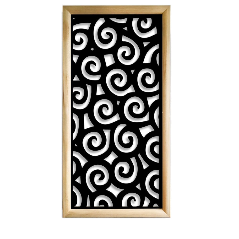 RICCI - Prostokątne moduły dekoracyjne z drewna i PVC - Rozmiar 73x148 cm - Grubość 64 mm - Kolor wewnętrzny CZARNY