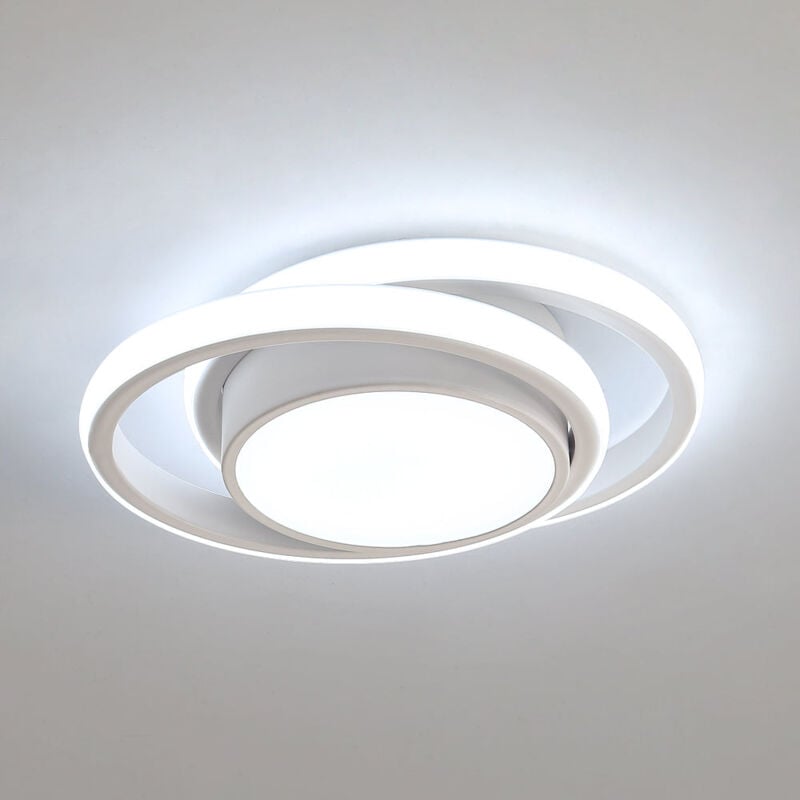 Lampa sufitowa LED, okrągła lampa sufitowa 32 W, 2350 lm, długość 28 cm, zimna biel, 6500 K, nowoczesna lampa sufitowa do przedpokoju, sypialni,