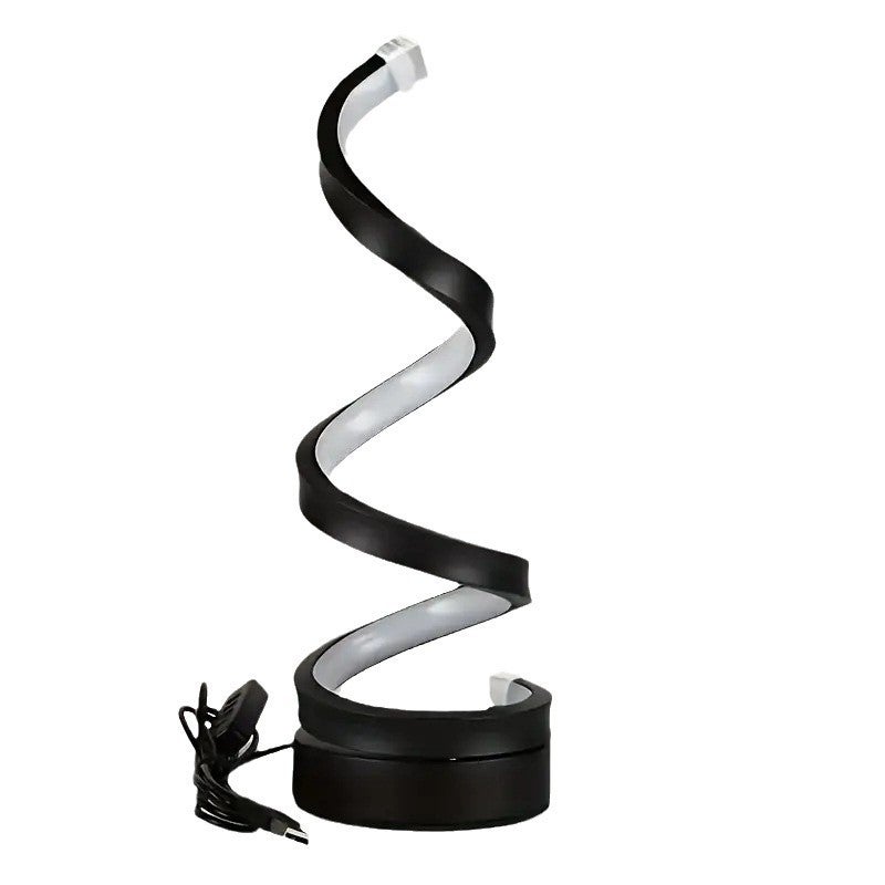 Regulowana matowa czarna spiralna lampa biurkowa LED, nowoczesna, kreatywna lampa do domowego biura