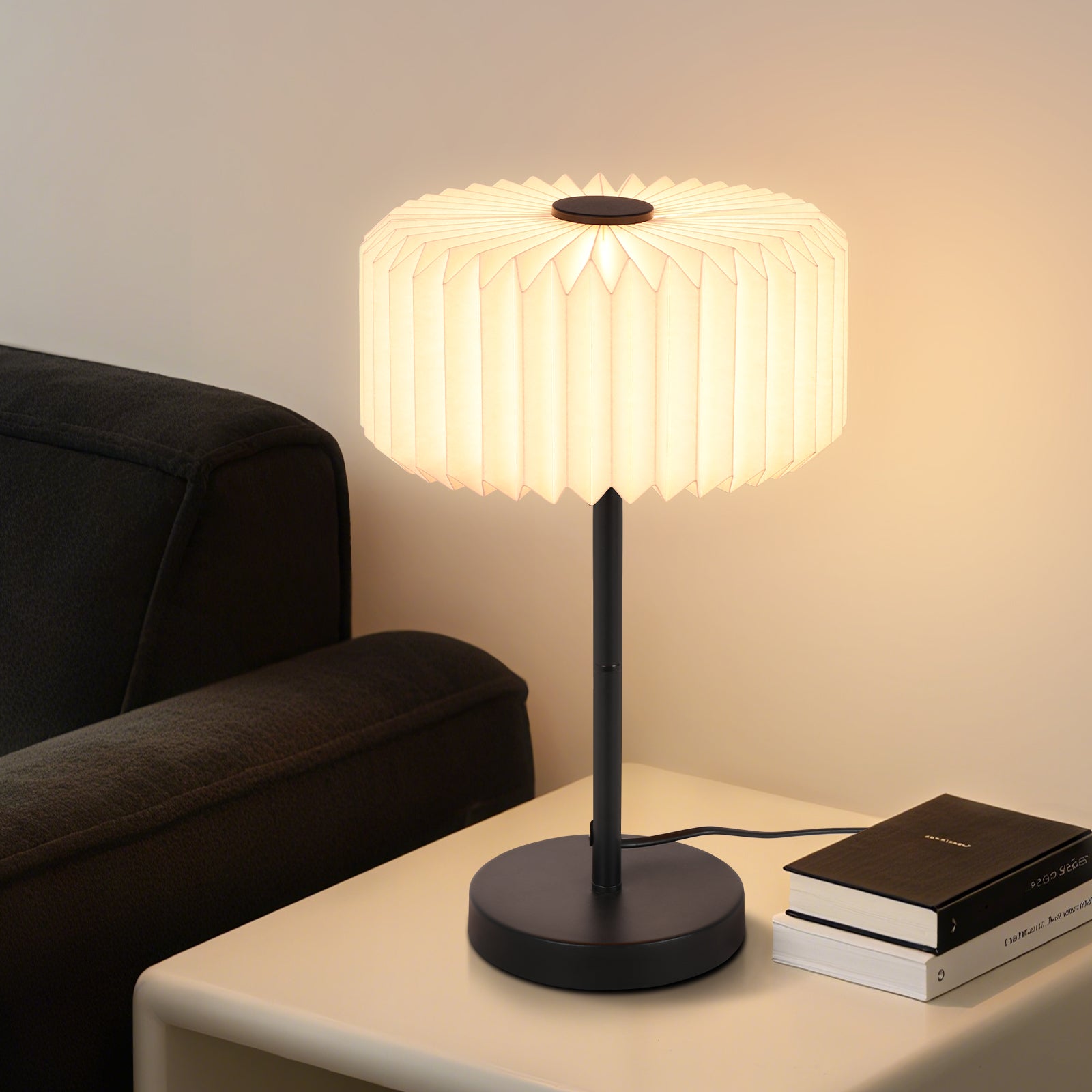 NETTLIFE Lampka nocna w stylu vintage do salonu - Designerska lampa stołowa Cable do sypialni