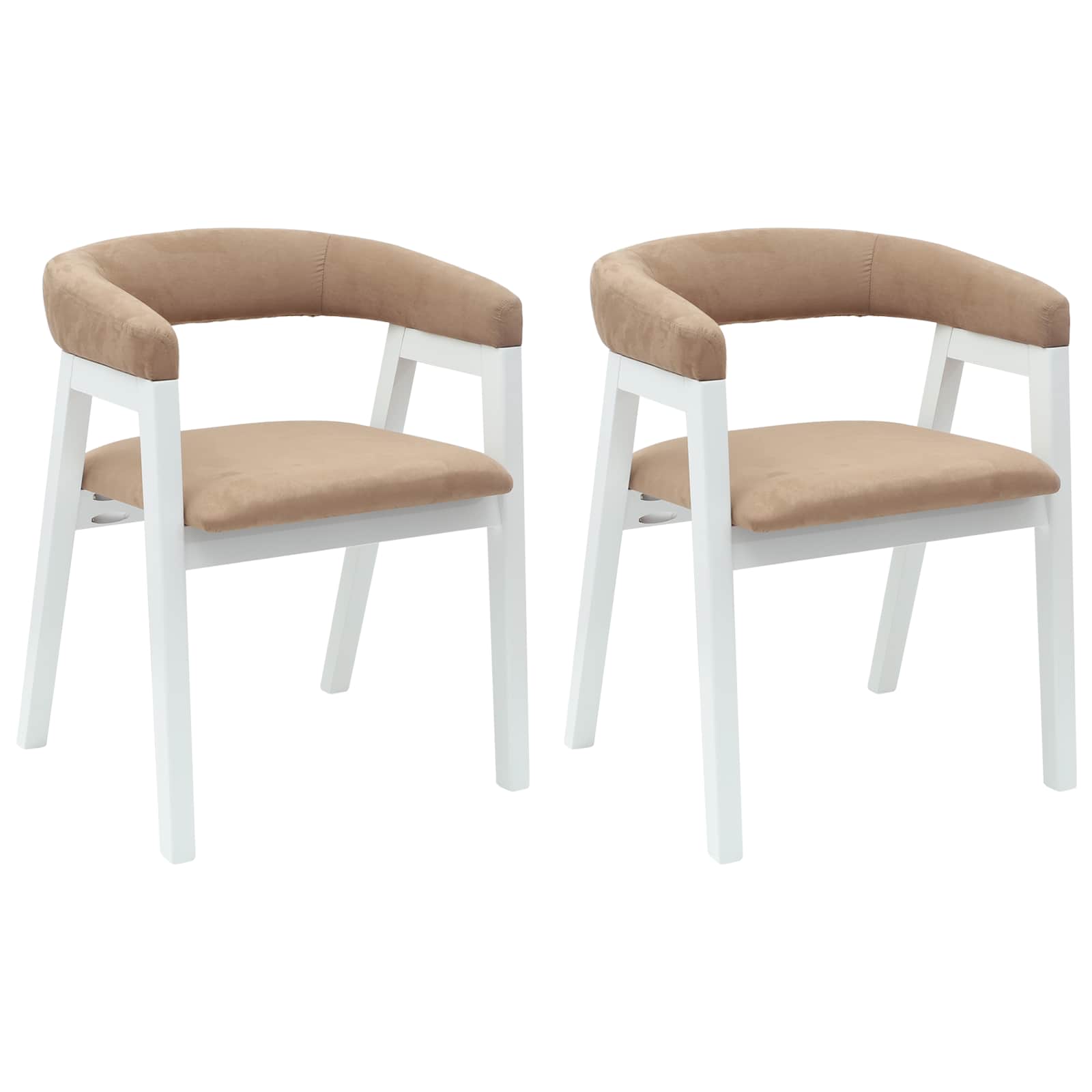 Krzesła jadalne 2 pcs Biały 54 x 57 x 73 cm Drewno Gumowe