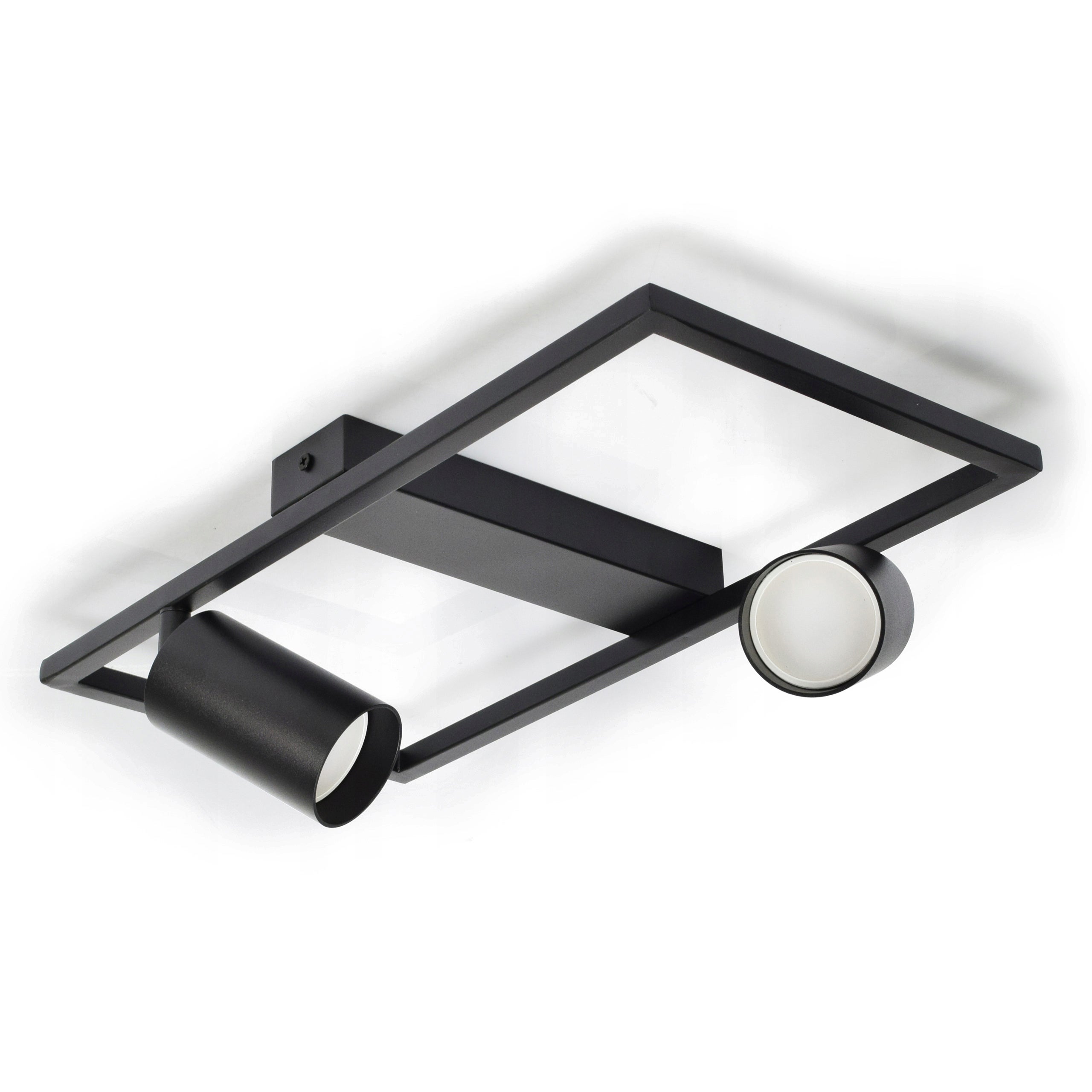 Lampa sufitowa natynkowa 2xgu10 led spot czarna ruchoma reflektor ramka