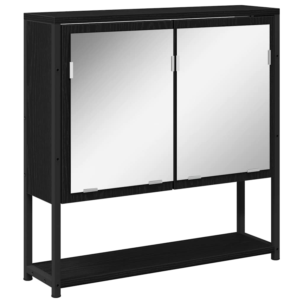 Szafka z lustrem Czarny Dąb 60 x 16 x 60 cm Drewno inżynieryjne