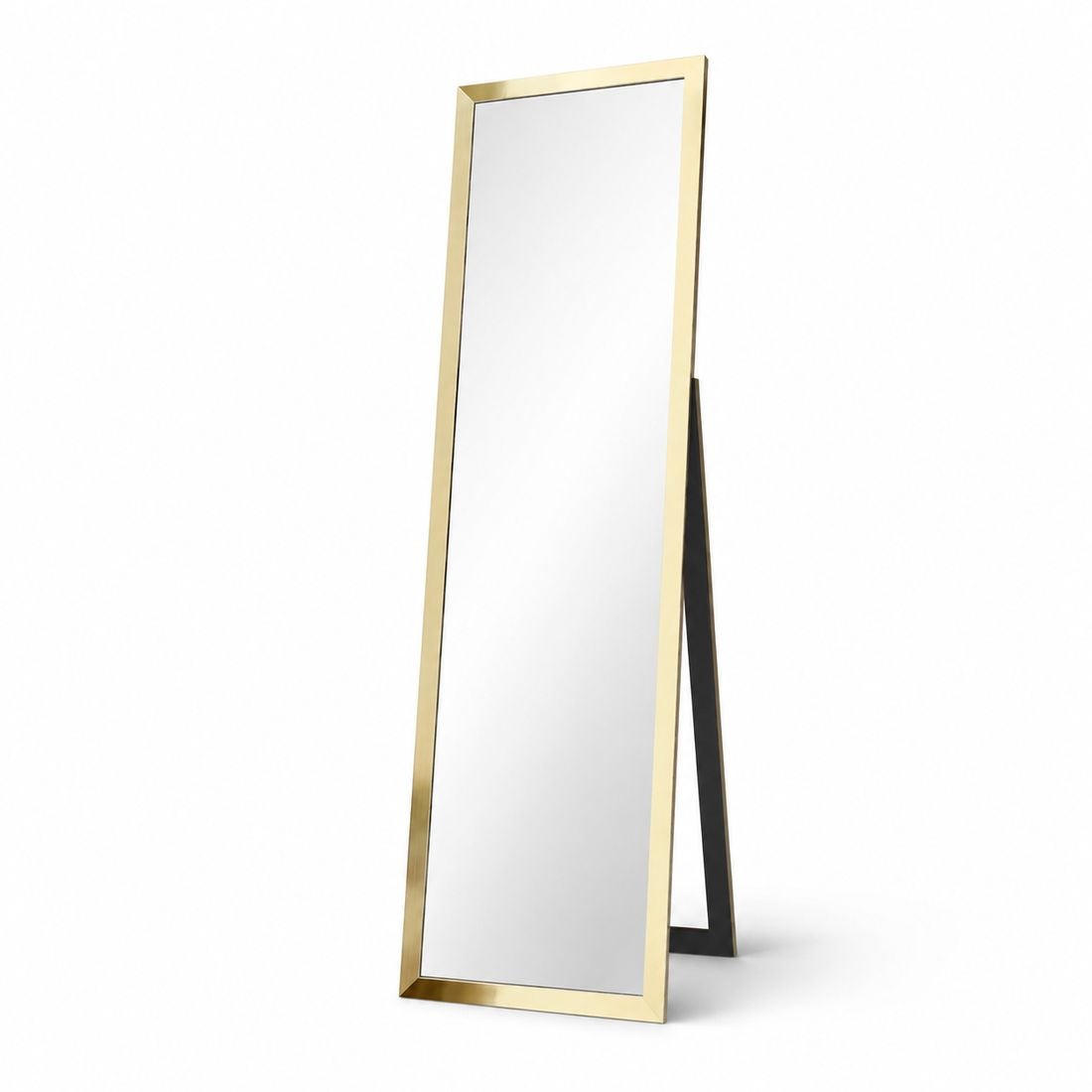 Lustro stojące SLIM złote szczotkowane 39,8 × 159,8 cm – wolnostojące z regulacją