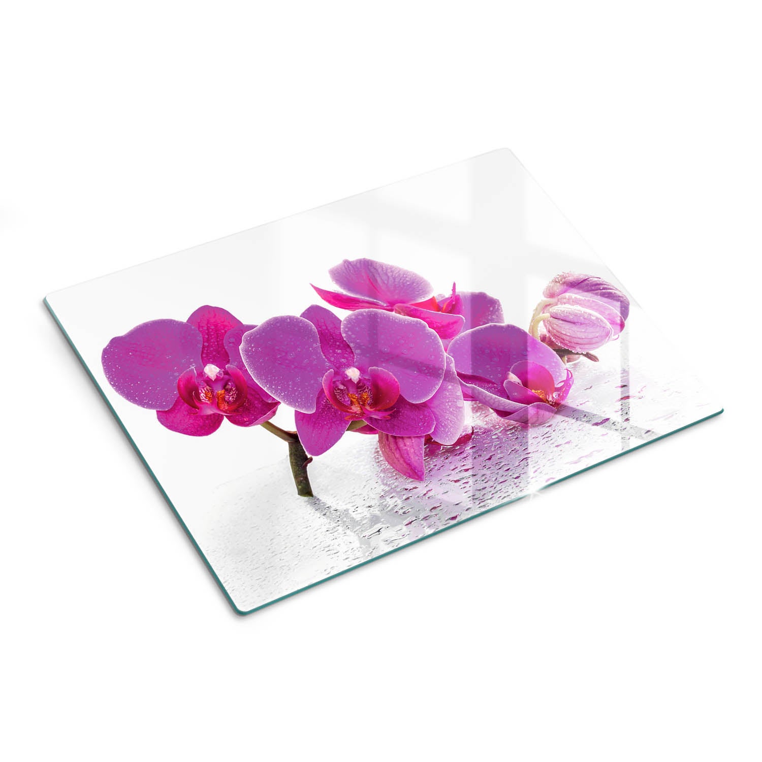 Hartowane szkło do kuchni na blat - Różowa Orchidea - 30x40 - Tulup