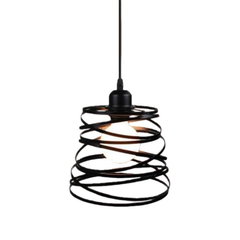 Kreatywna, nowoczesna lampa wisząca, metalowy żyrandol w stylu vintage, spiralny kaskadowy, lampa wisząca E27 w stylu retro do sypialni