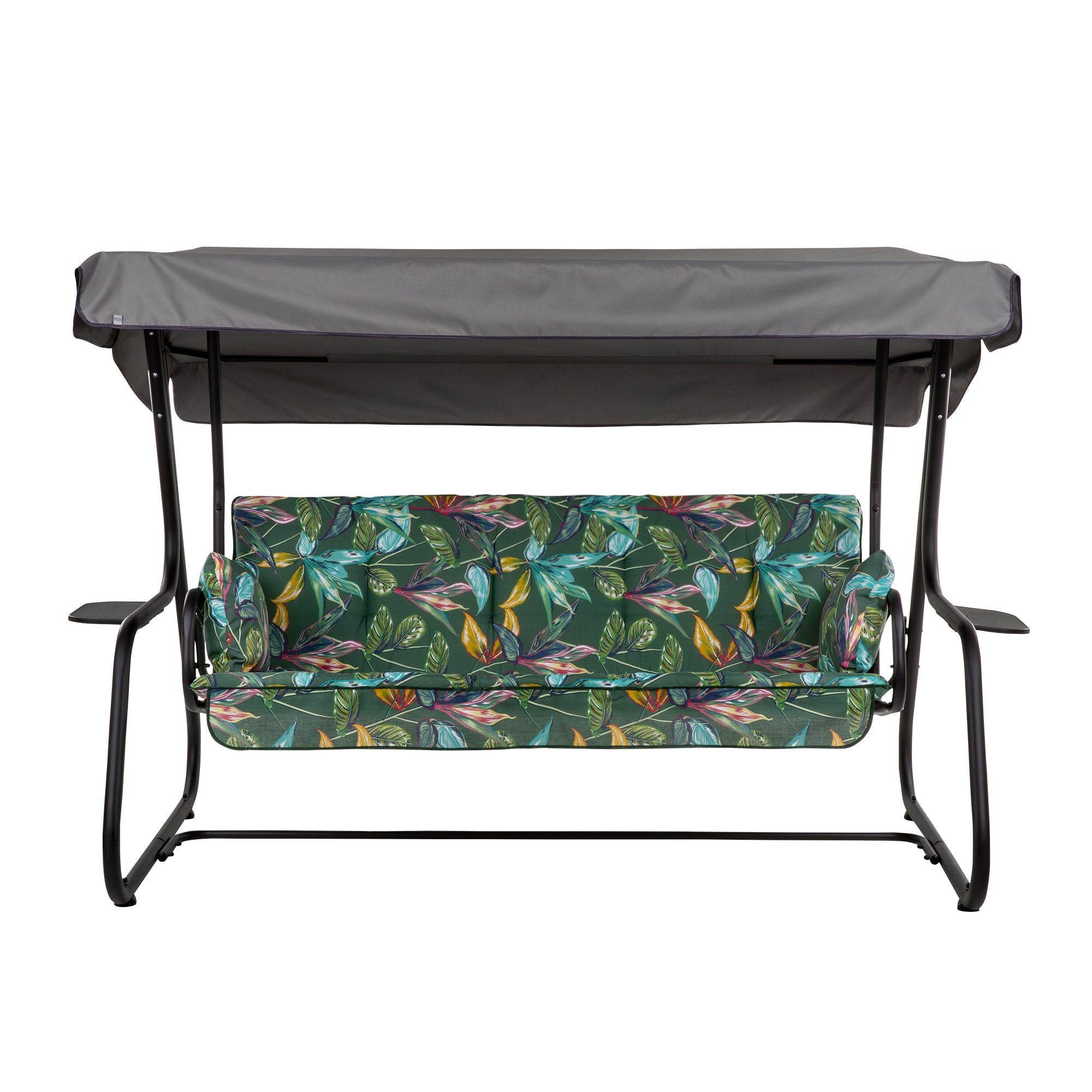 Huśtawka ogrodowa Vita Black Edition wzór topikalny PATIO