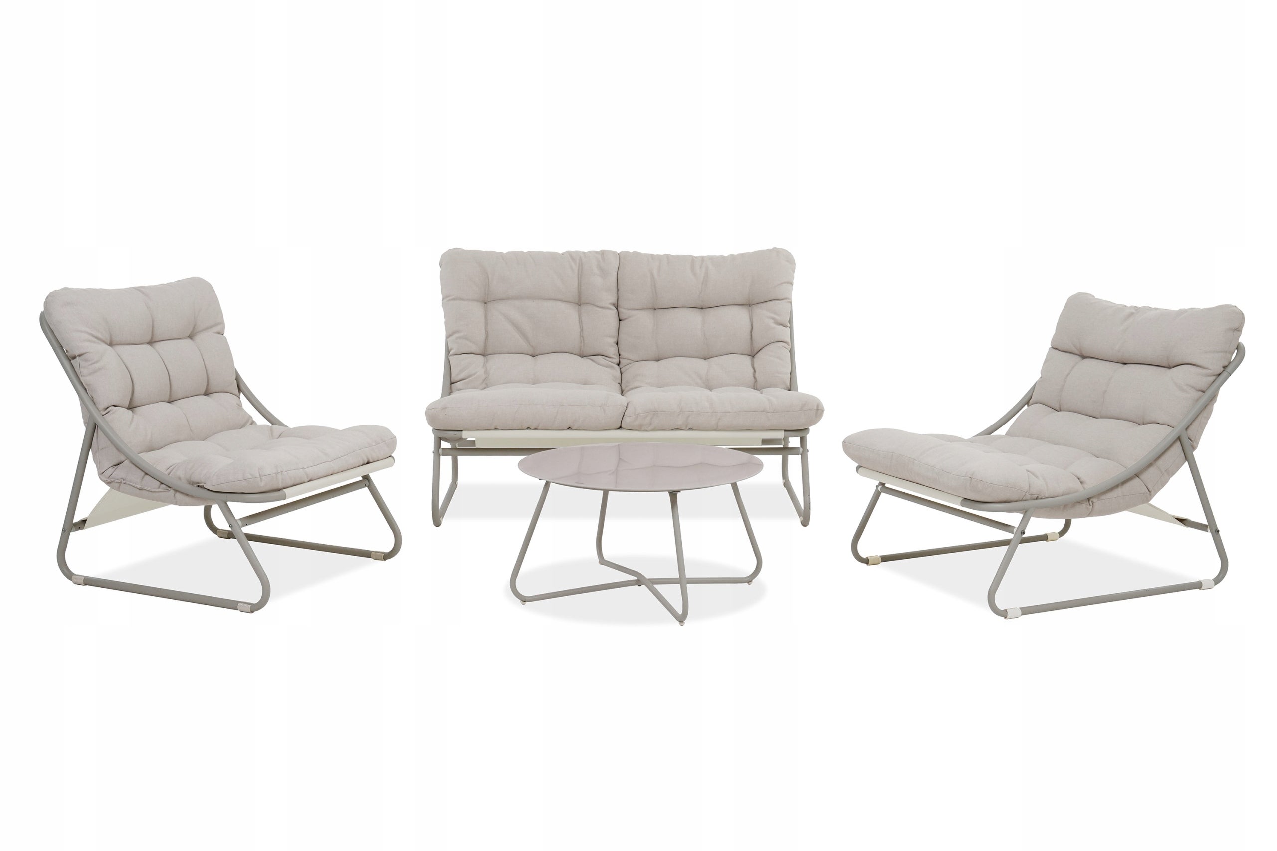 Zestaw Mebli Ogrodowych Balkon 2x Fotel Sofa Stolik VISTA na Taras Szary 1 szt