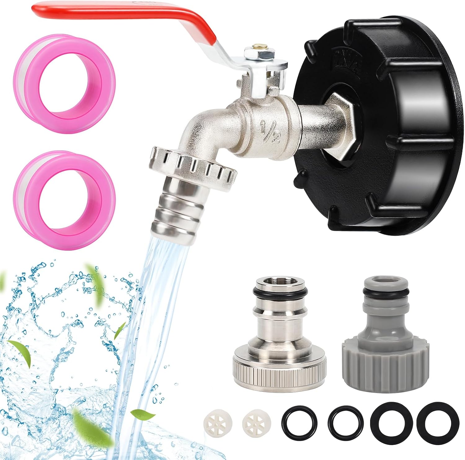 Adapter do kranu zbiornika 1000L, stop aluminium S60x6, idealny do zbierania wody deszczowej i nawadniania