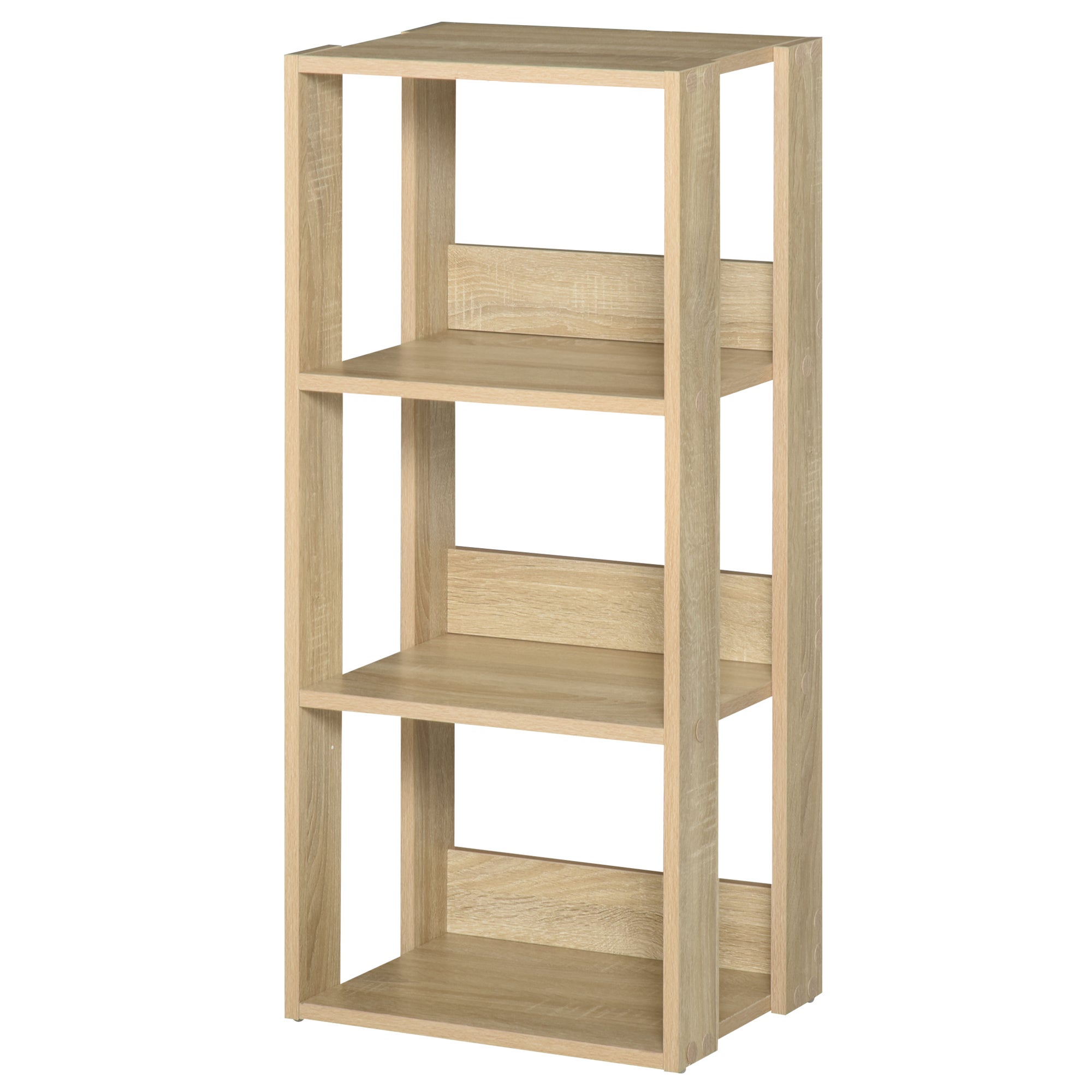 Drewniana biblioteczka wisząca z 3 półkami, antypoślizgowa, z zabezpieczeniem przed przewróceniem, 40 x 29,2 x 87,9 cm