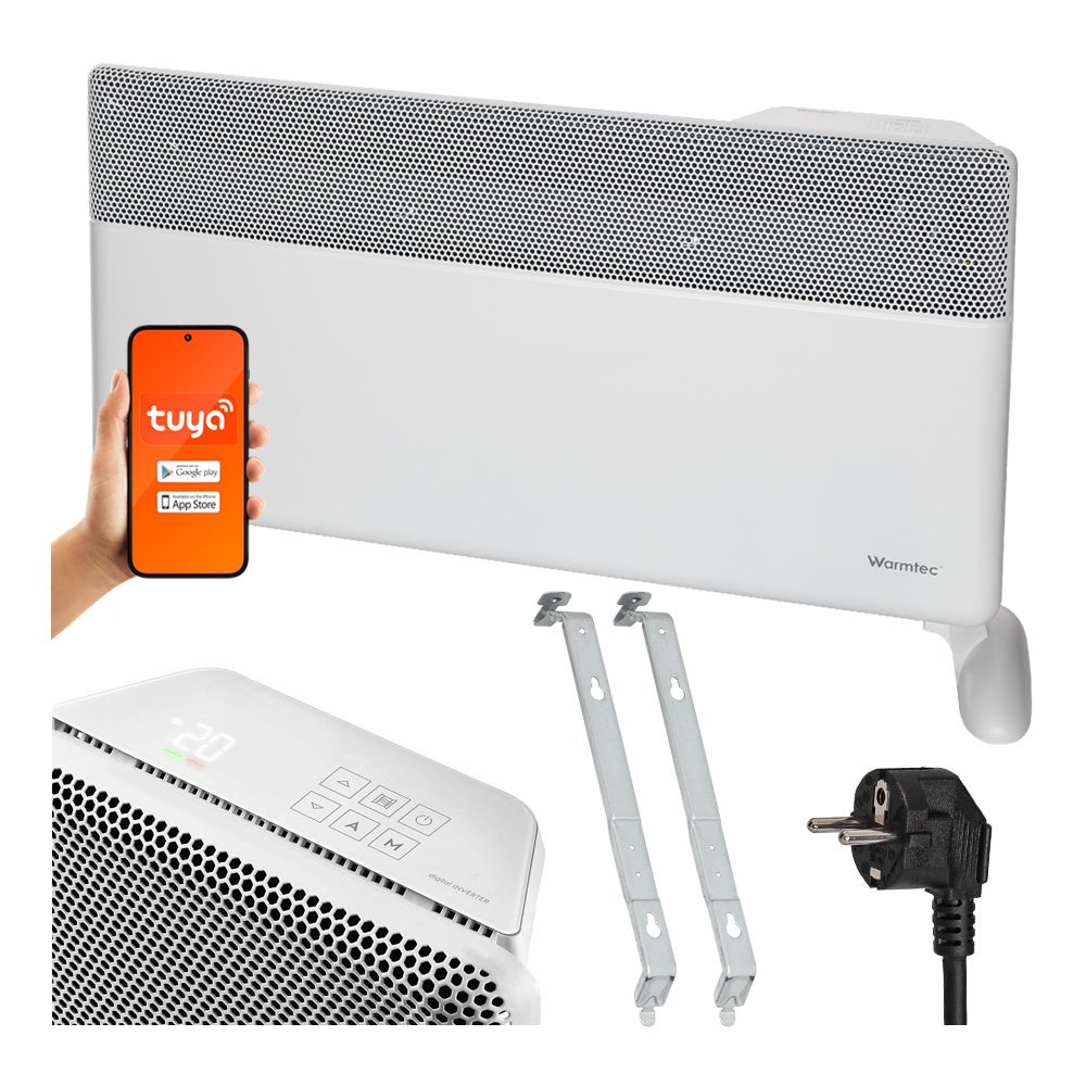Grzejnik elektryczny konwektorowy energooszczędny 2000W inwerterowy Wi-Fi biały Warmtec EGI-20B