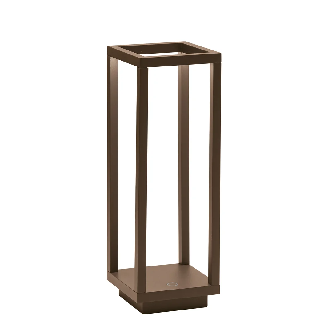 Strona główna Lampa stołowa LED Corten 2,2 W zasilana bateryjnie IP54 Szafran 3000 K 12 godz maksymalna moc w aluminium