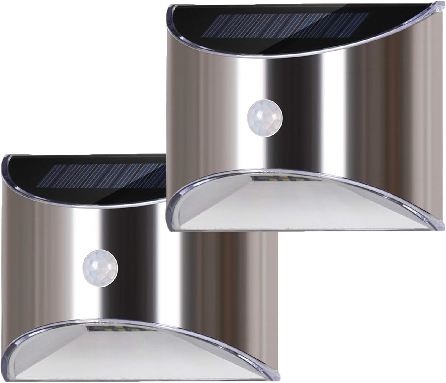 Solarna lampa ścienna LED do ogrodu, na patio, podjazd, ogrodzenie, schody, oświetlenie zewnętrzne, wykonana ze stali nierdzewnej, wodoodporna, z