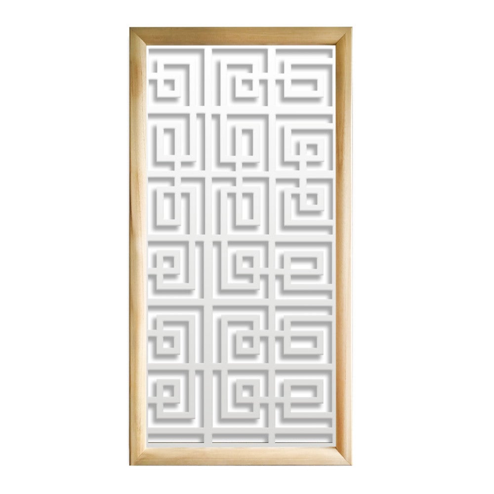 THAI - Prostokątne moduły dekoracyjne z drewna i PCV - Rozmiar 47x94 cm - Grubość 47 mm - Kolor wewnętrzny BIAŁY