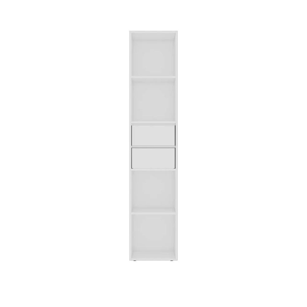 Regał vidaXL Biały 4 Półki 2 Szuflady 36x30x171 cm Drewno Inżynieryjne