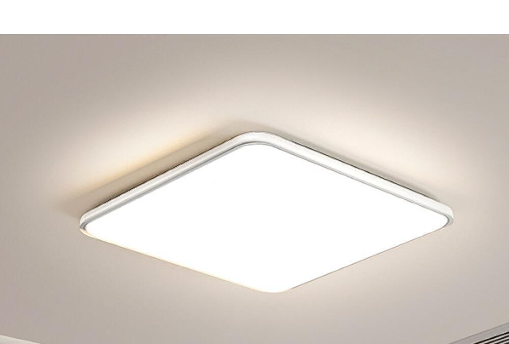 Lampa sufitowa LED, wysoka jasność, światło trójkolorowe, odpowiednia do sypialni, salonów, biur i jadalni (kwadratowa, średnica 40 cm). 1 sztuka.