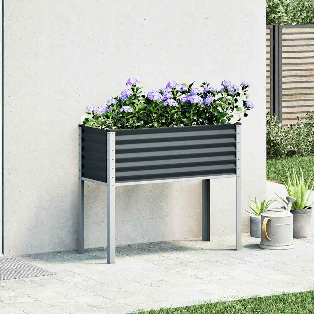 Donica ogrodowa antracytowa 100x45x90 cm stalowa