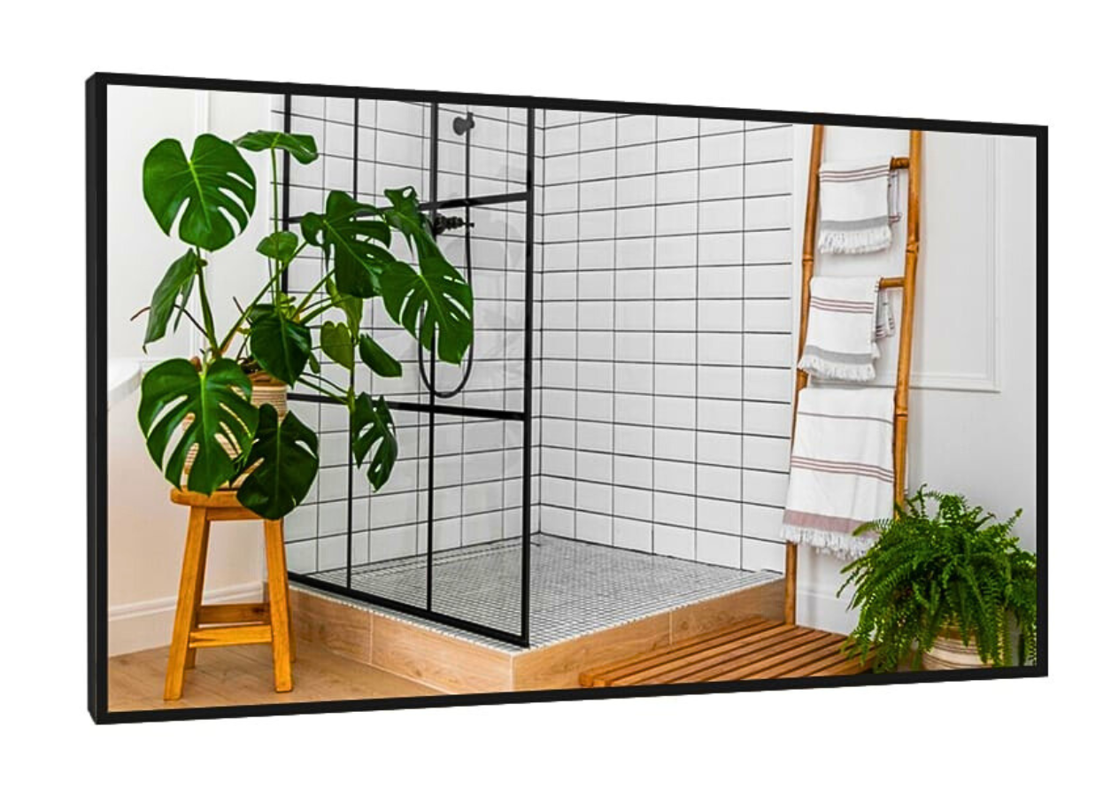 Lustro 60x40 w Czarnej Ramie Aluminiowej Mat Loft Bez Oświetlenia Loftowe