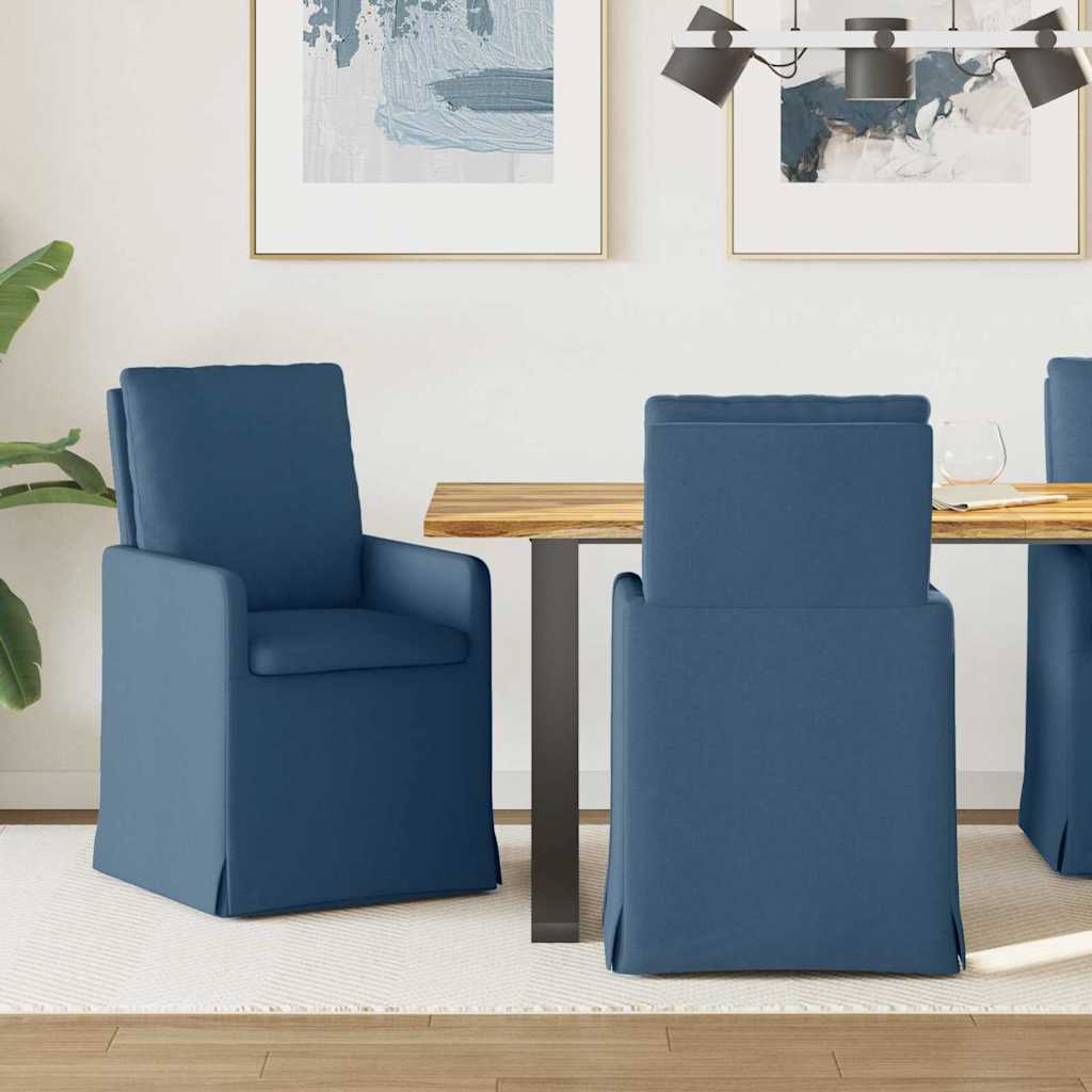 Krzesła jadalne 2 pcs Niebieski 57 x 67 x 98 cm tkanina vidaXL