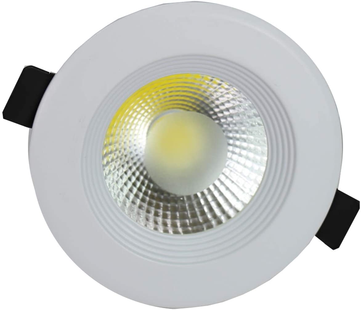 Downlight LED COB okrągły wpuszczany downlight, 5W 500 lumenów (= żarówka 50W), chłodne białe światło 6000K