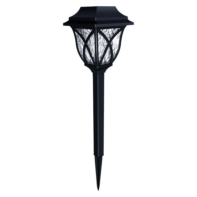 Wodoodporna, zasilana energią słoneczną lampa ogrodowa, odpowiednia do stosowania na tarasach, patio, w donicach i na ścieżkach (1 białe światło).