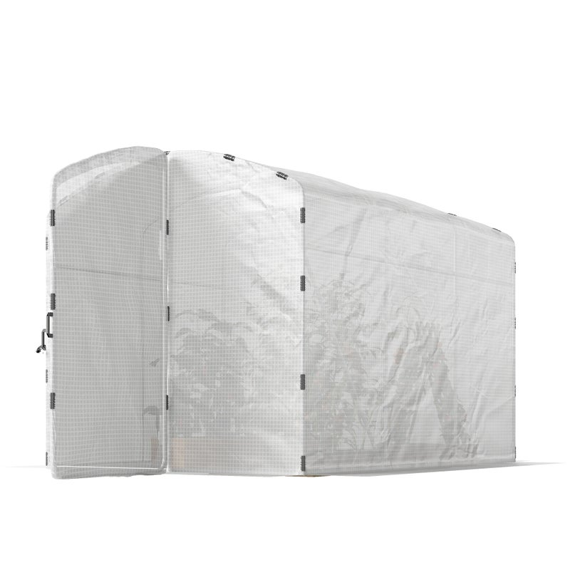 Szklarnia tunelowa ogrodowa 6m², 300x200x195cm, pokrycie PE 220g/m², przedłużone krawędzie 50cm z drzwiami, biała