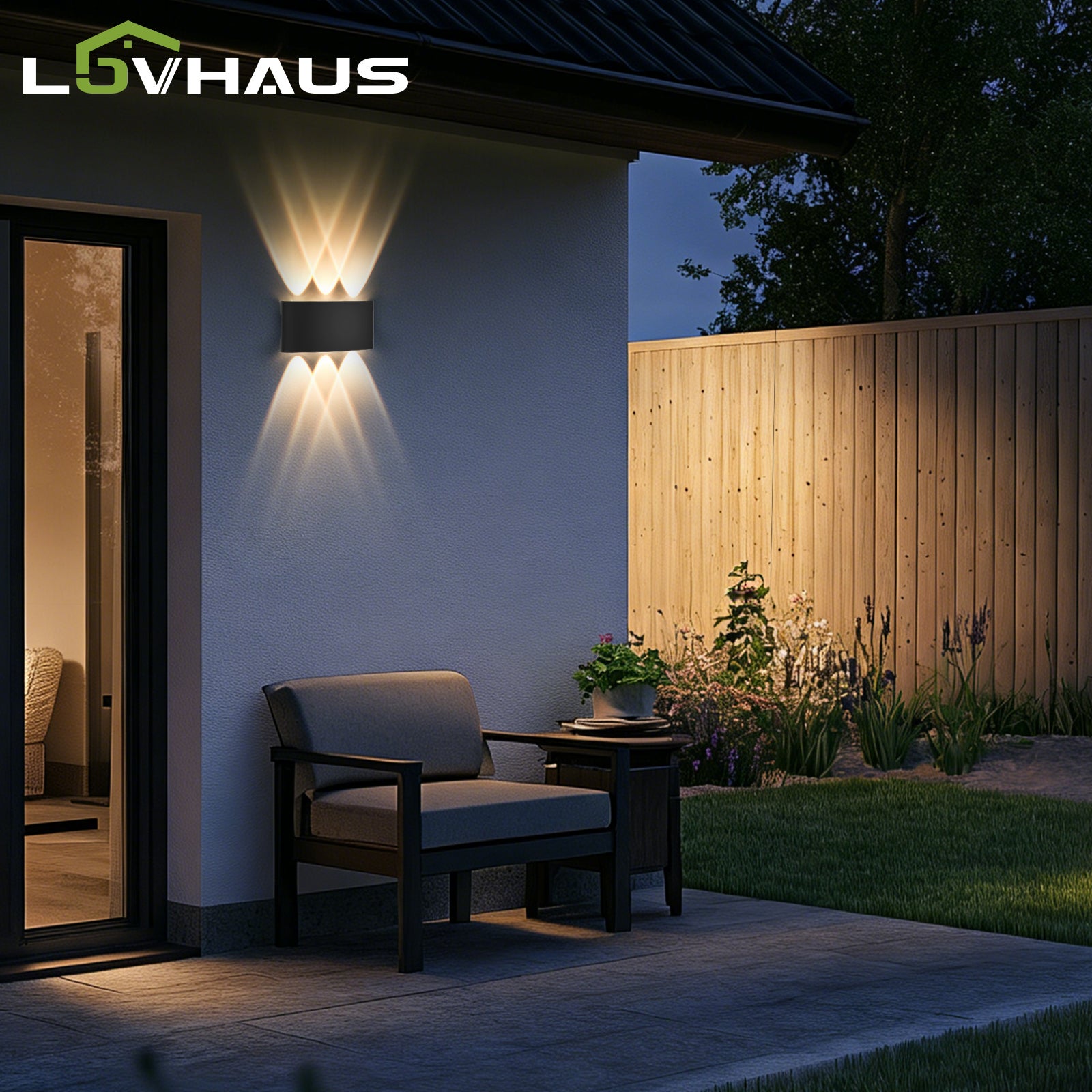 Kinkiet LED do wnętrz/na zewnątrz z podłączeniem elektrycznym, Lampa łazienkowa, Czarny, Aluminium, Nowoczesna, IP65, 480LM, 3000K, LOVHAUS