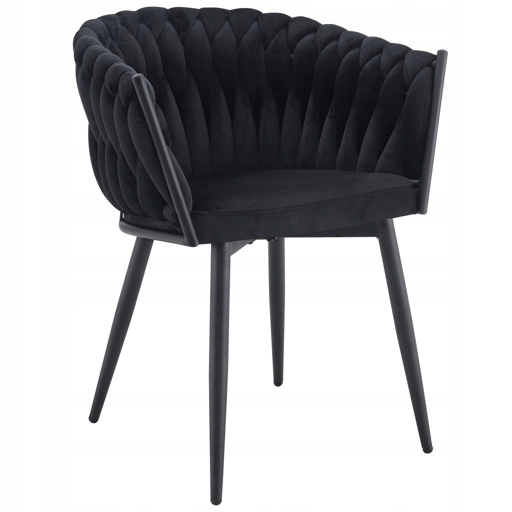 Nowoczesne stylowe krzesło jadalnia salon welur glamour Glam KT220 czarne