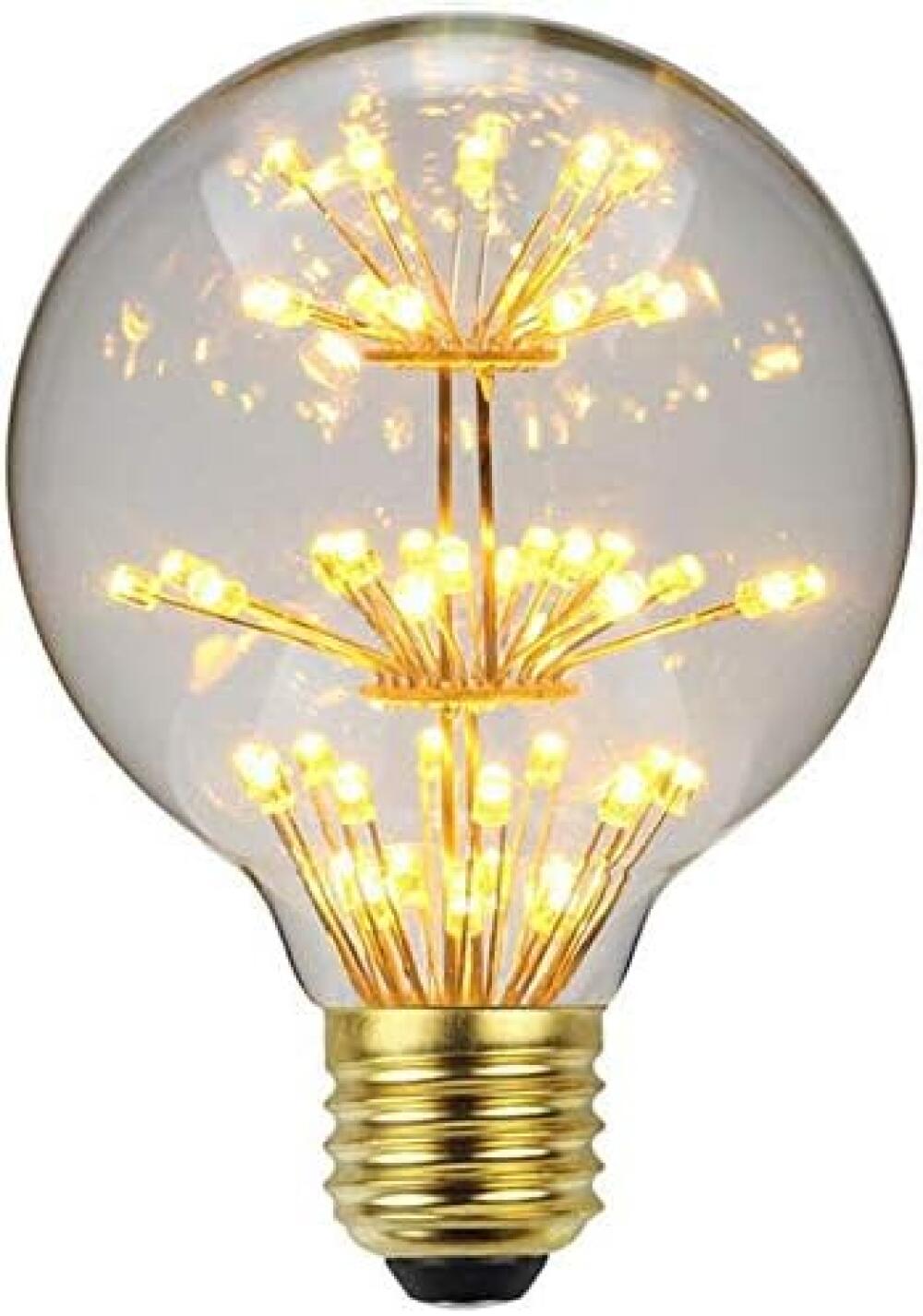 Żarówka LED G80 (3W, E27) – Ciepła Biel 2200K, Filament Retro, Efekt Starry – Dekoracyjne Oświetlenie Klimatyczne, 220V