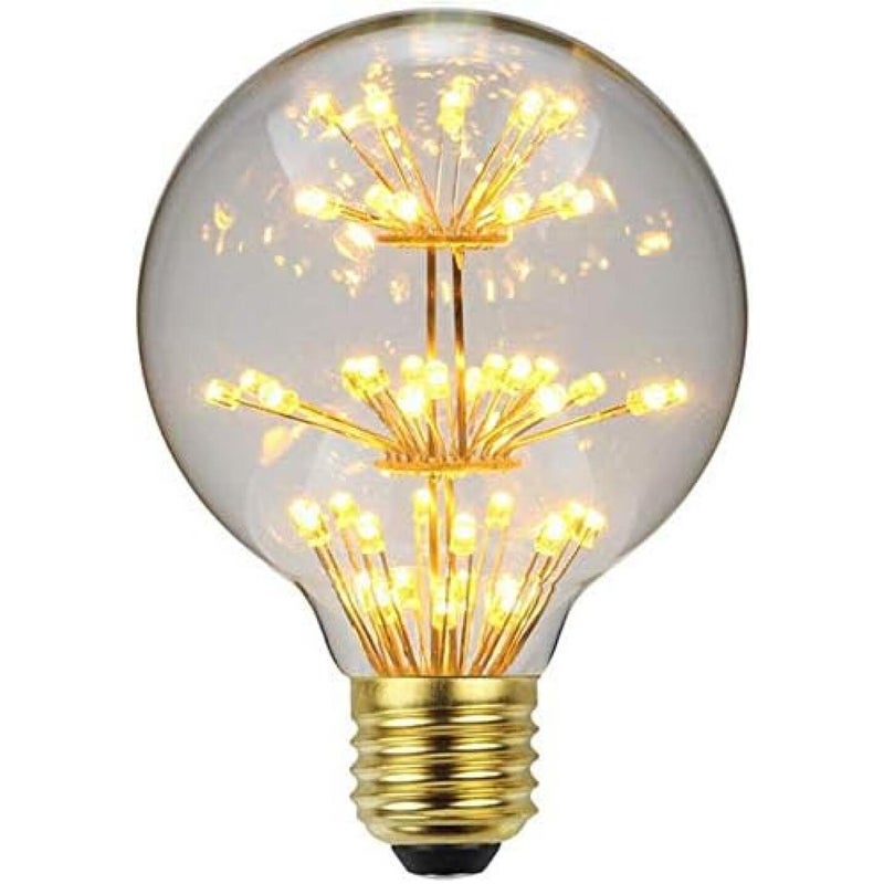 Żarówka LED G80 (3W, E27) – Ciepła Biel 2200K, Filament Retro, Efekt Starry – Dekoracyjne Oświetlenie Klimatyczne, 220V