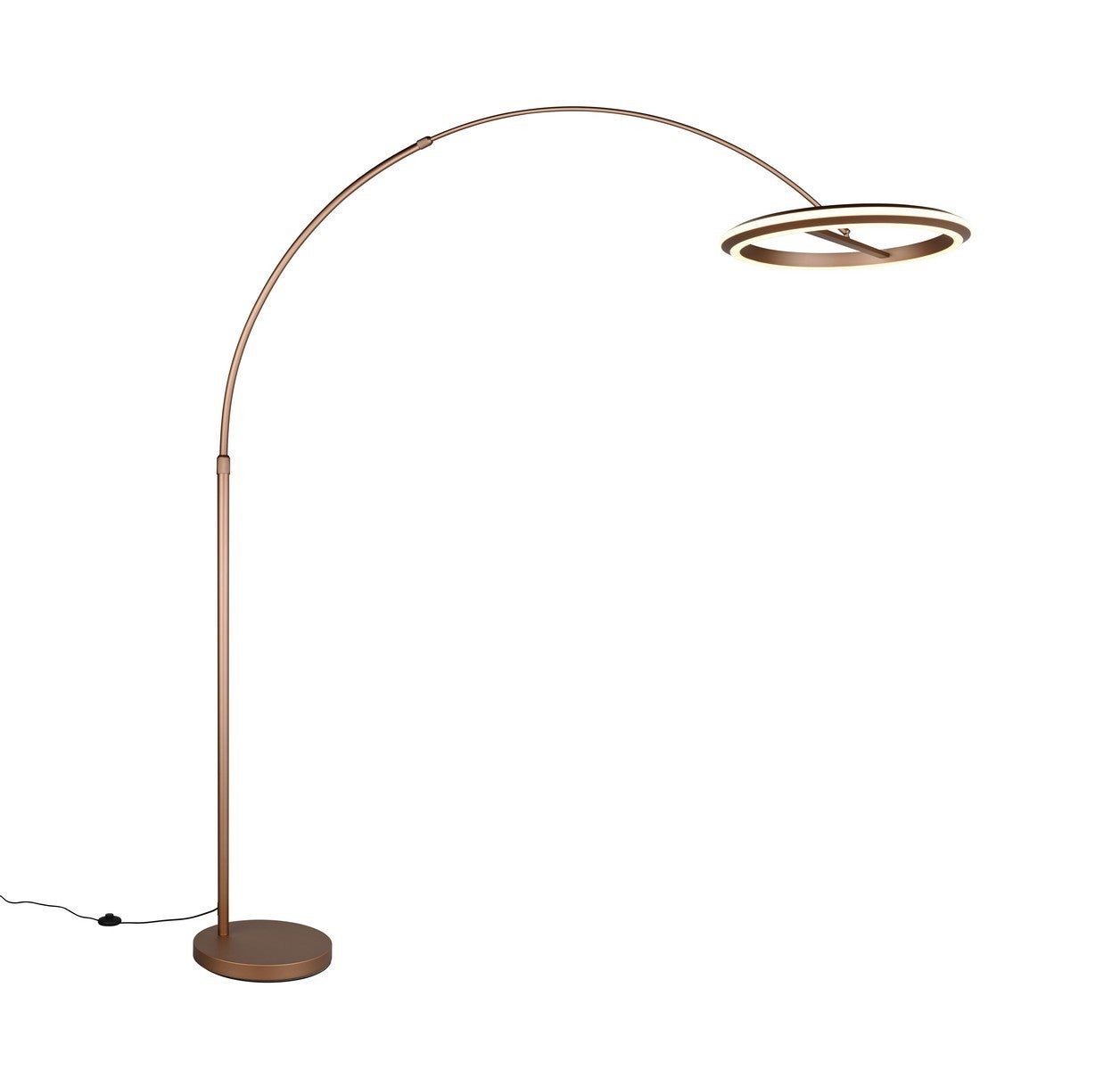 Lampa stojąca podłogowa nowoczesna beżowa duża łuk z ringiem LED 21W AMADOR Trio