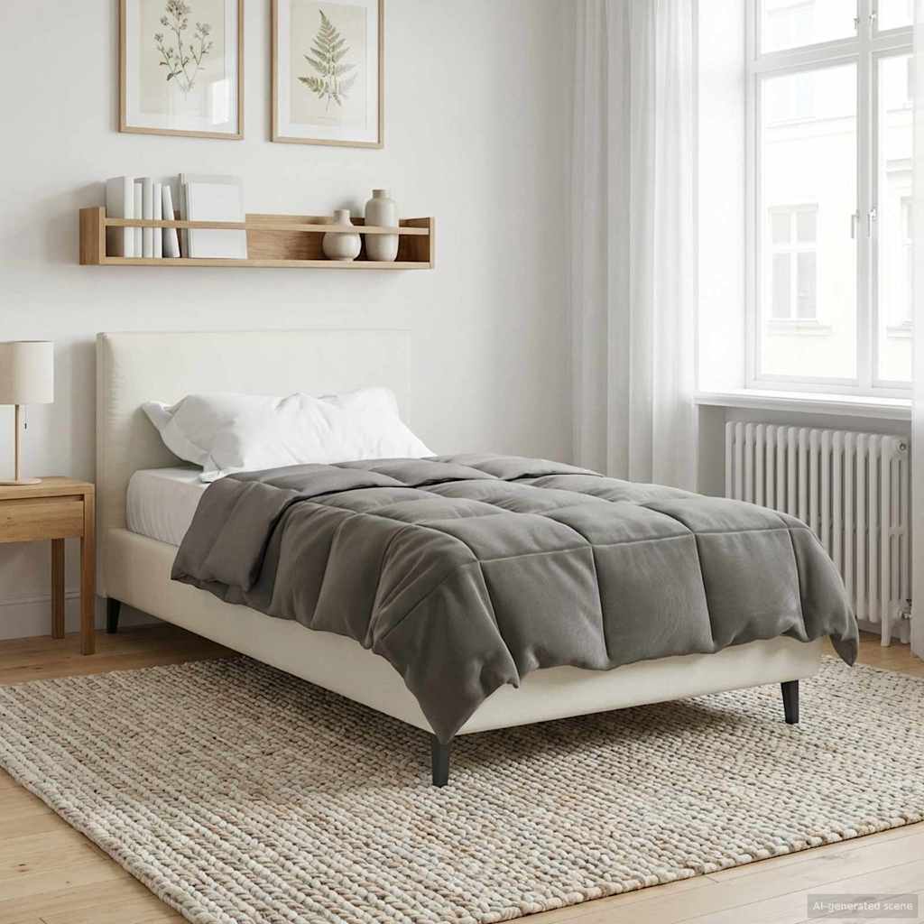 Zimowa Kołdra Kwiłtowany Jasnoszary 135 x 200 cm Mikrofibra vidaXL