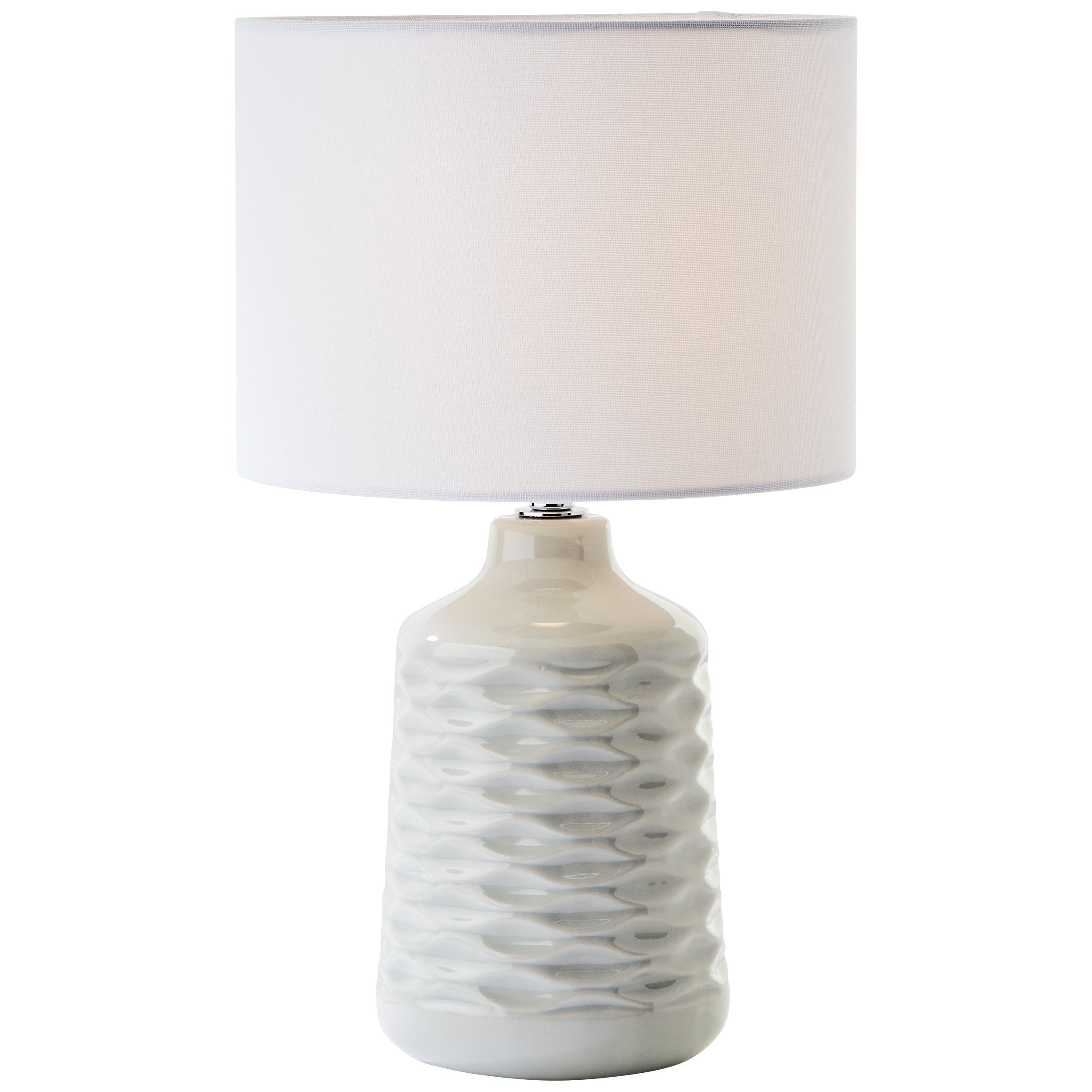 Brilliant Ilysa lampa stołowa 42cm szara/biała, ceramika/metal/tekstylia, 1x D45, E14, 40W
