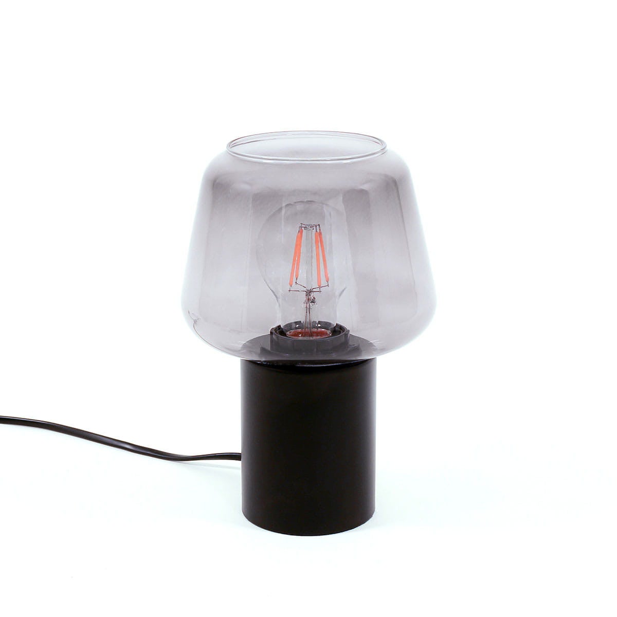 Lampa stołowa nowoczesna ROMIO czarno-dymiona 1xE27x40W Italux
