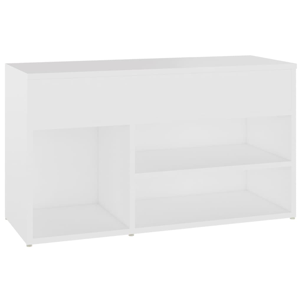Ławka z miejscem na buty, biała, 80x30x45 cm