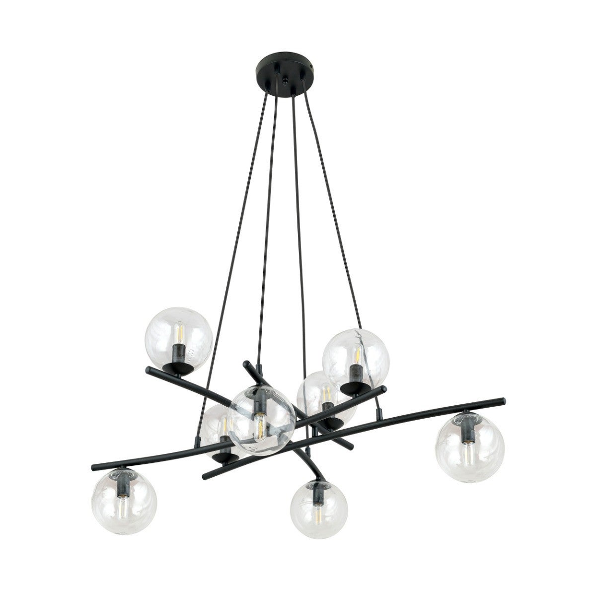 Lampa wisząca żyrandol ESSA 8 TRANSPARENT Emibig 1202/8