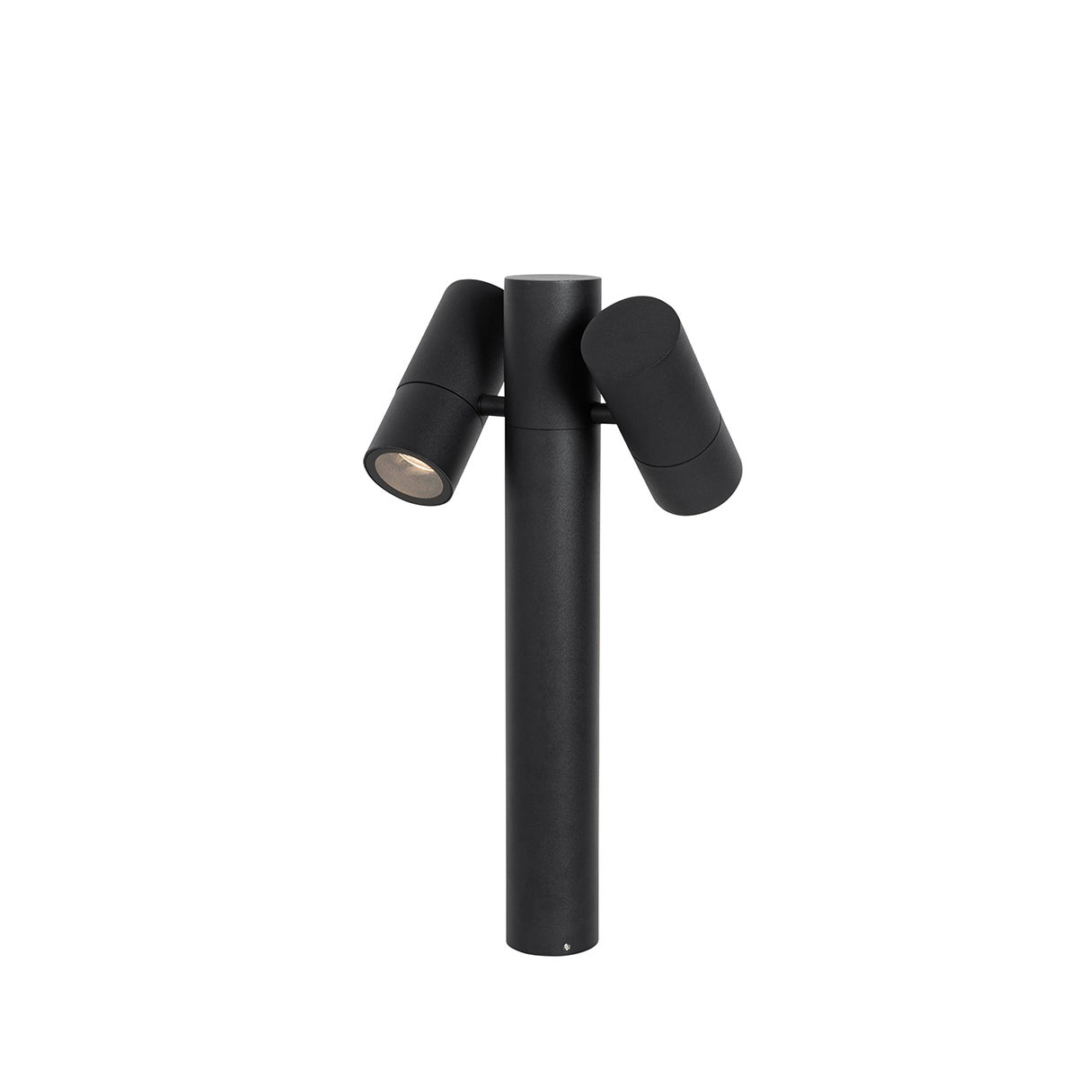 Qazqa nowoczesny lampa słupkowa do ogród - Duo - czarny, max. 35w, gu10, 50cm, IP44, z 2 punktami świetlnymi