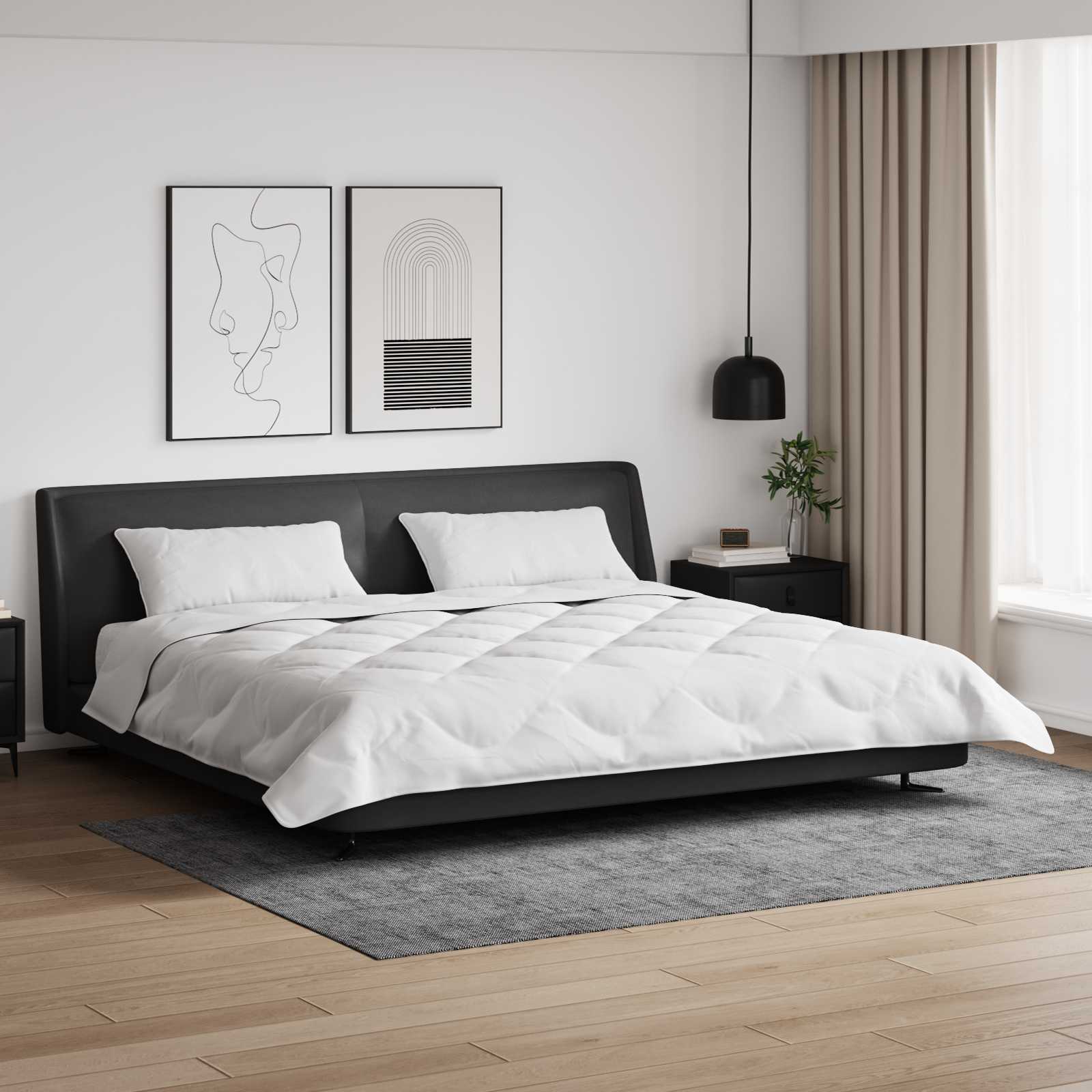 Duvet z poduszkami z poduszką 3 pcs Biały Mikrofibra i Puch vidaXL
