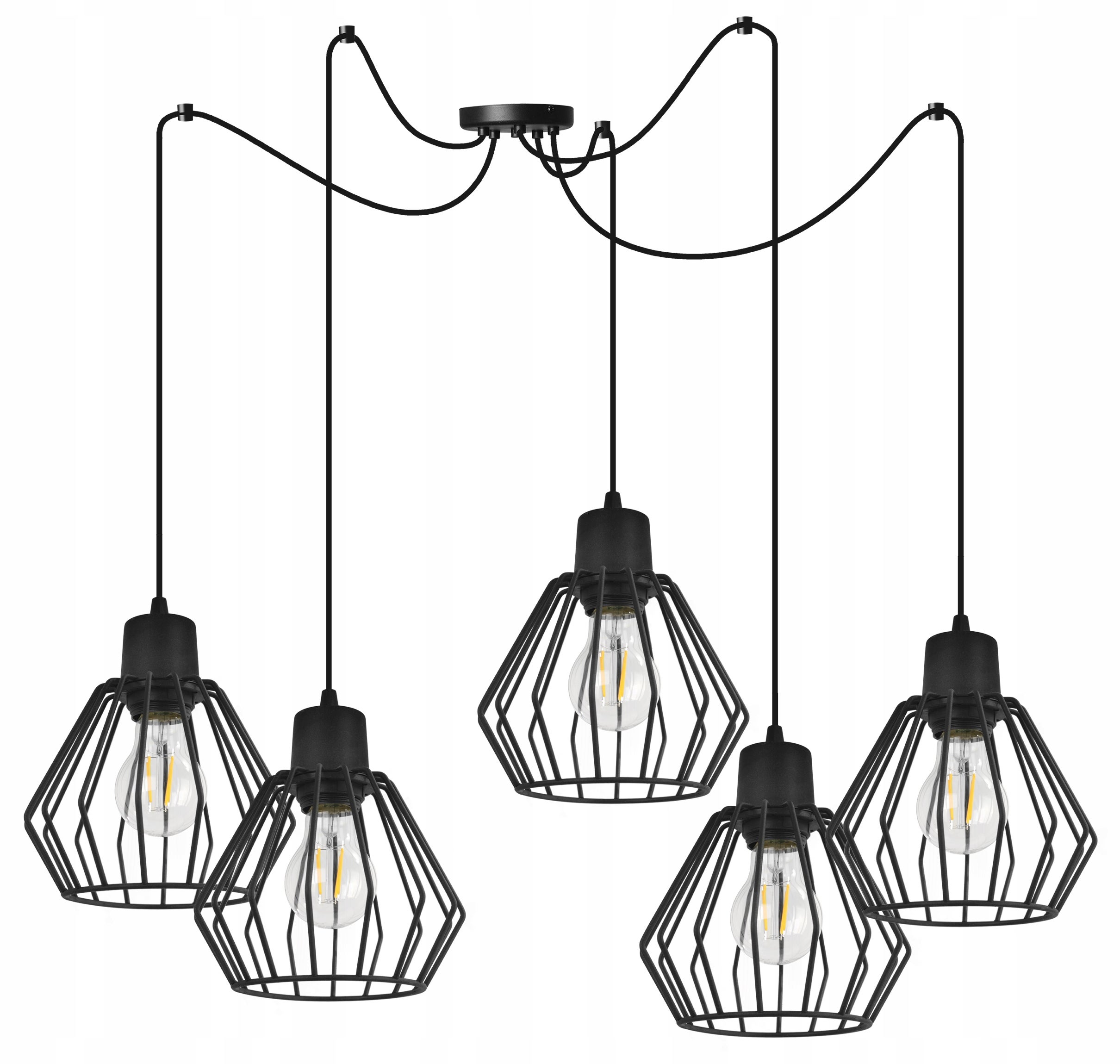 Lampa sufitowa wisząca Light Home LH Spider Nuvola 5x E27 60W czarny