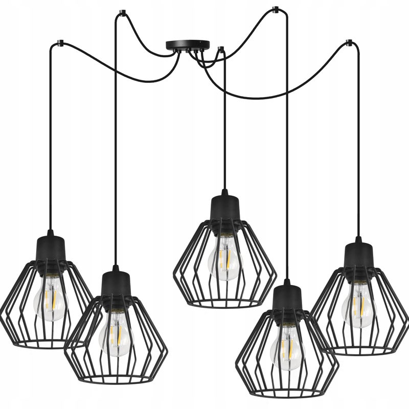 Lampa sufitowa wisząca Light Home LH Spider Nuvola 5x E27 60W czarny
