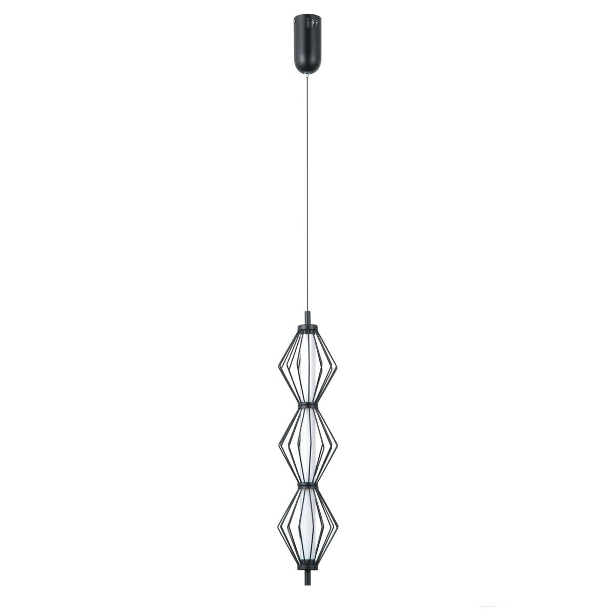 Lampa wisząca SEVIL LED 15W Ciepła biel 1068lm czarna matowa wym: 120 x 12,5 x 12,5 cm Italux