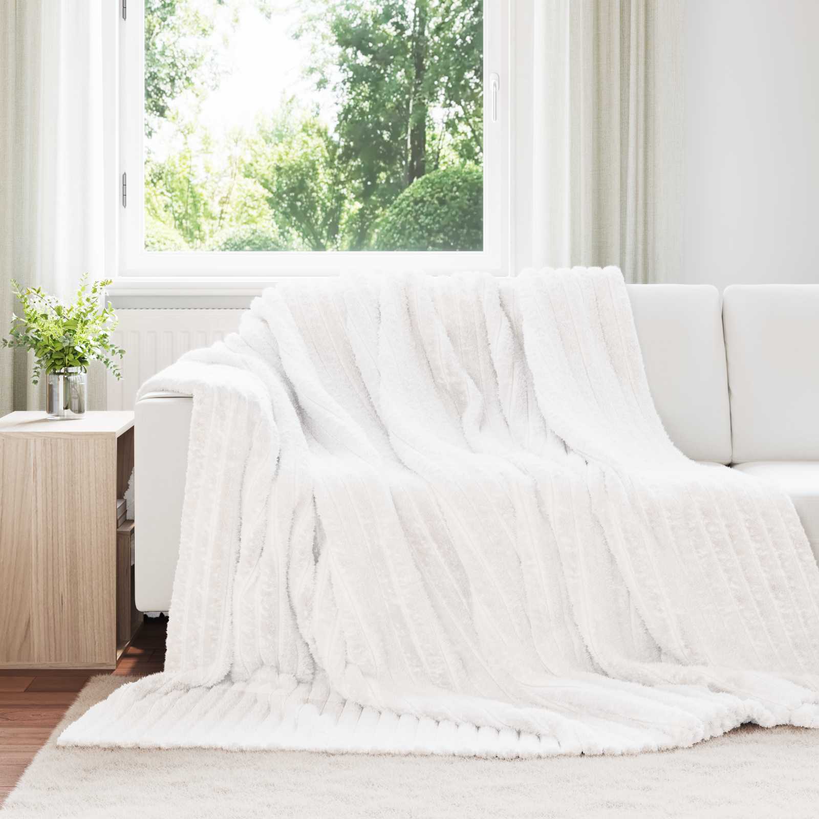 Koce narzutowe 6 pcs Biały 240 x 220 cm Polar vidaXL