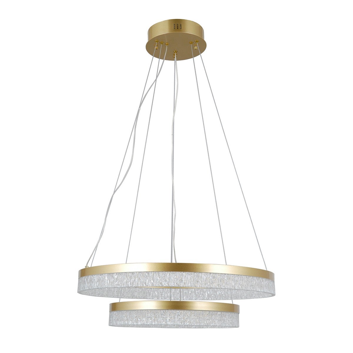 Lampa wisząca obręcze LED Pantal 36W biała zmienna 3600lm metal złota wym:120x60x60cm IP20 Italux