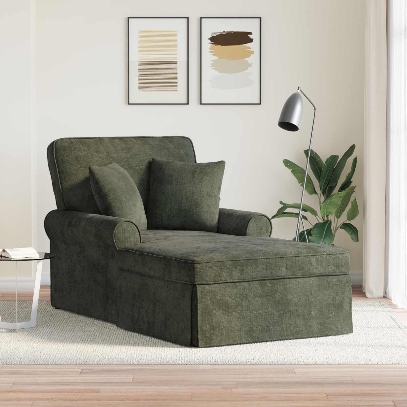 Chaise Lounge z Fartuszkiem zielony 157 x 91 x 91 cm ARES vidaXL