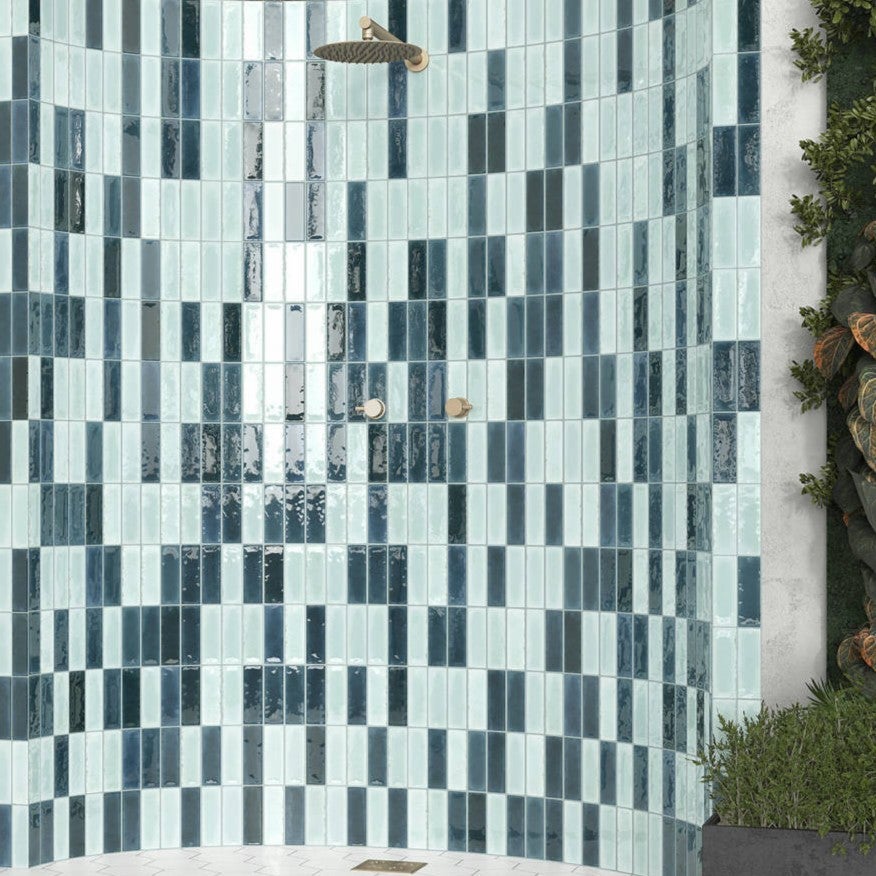 Mini Brick Seria Calpe Niebieski Gres porcelanowy premium 5x15 cm